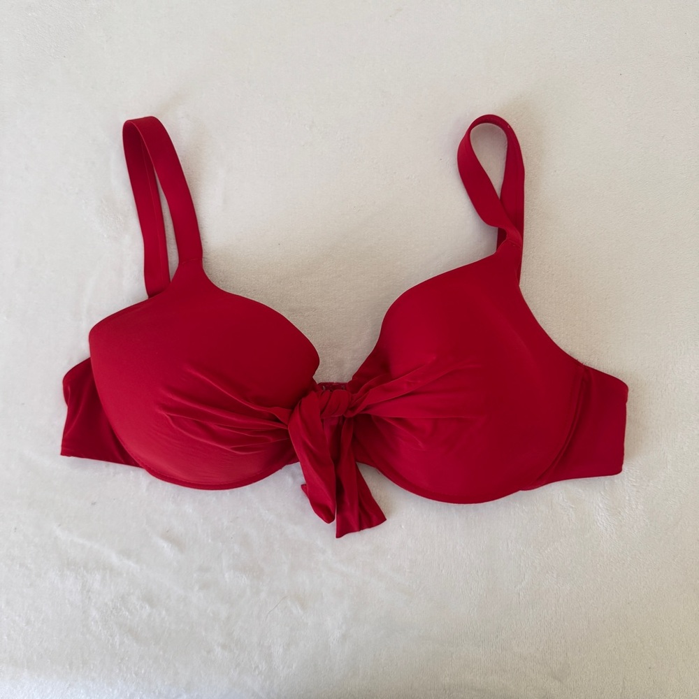 Red Bow Front swimsuit top
